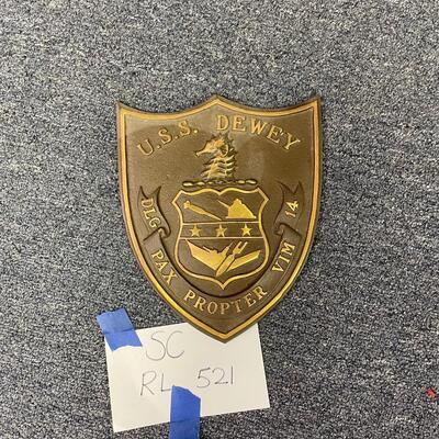 USS Dewey cast iron shield