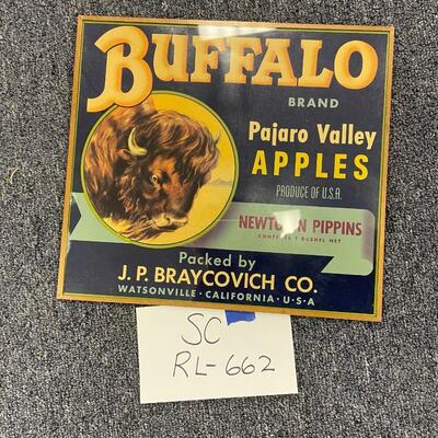 Buffalo advertising-fruit crate label