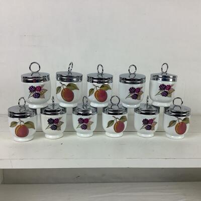 5313 Set of 11 Royal Worchester Evesham Egg Coddler Cups