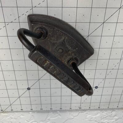 #210 Antique Cast Iron Sad Iron- Geneva ILL