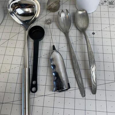 #217 Pewter Norway Serving Spoons & Other Kitchenware