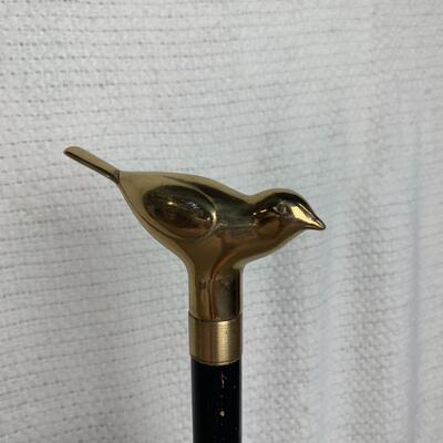 #8 Brass Bird Walking Stick With Wooden Shaft