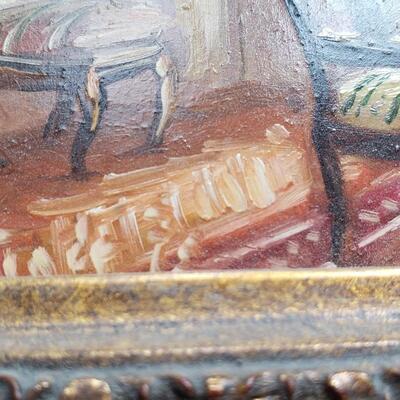 Interior Room, Small ornately framed oil painting
