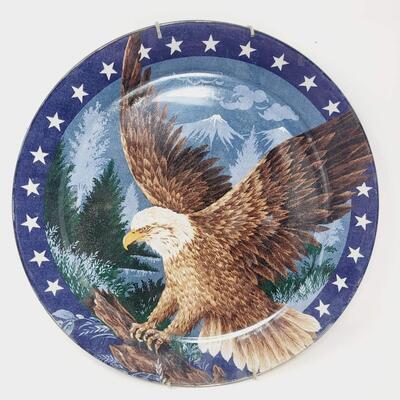 AMAZING GLASS EAGLE HANGING PLATE