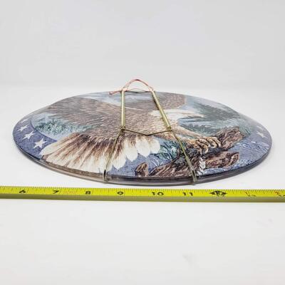 AMAZING GLASS EAGLE HANGING PLATE