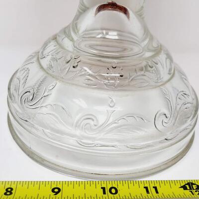ANTIQUE QUEEN ANNE NO. 2 CLEAR GLASS OIL LAMP