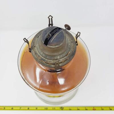 ANTIQUE QUEEN ANNE NO. 2 CLEAR GLASS OIL LAMP