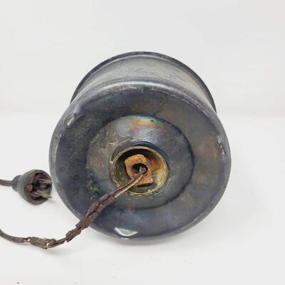 ANTIQUE METAL OIL LAMP CONVERTED TO ELECTRIC