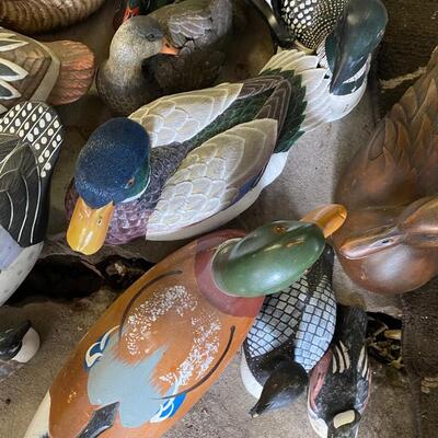 G42 Decorative ducks, some wood, ceramic, some have damage