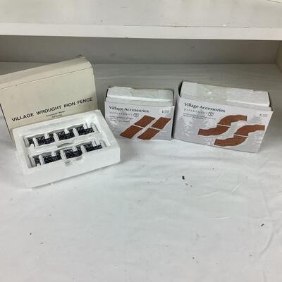 5339 Eight Sets of Charles Dickens Village Accessories Fencing, Trees, Sidewalks