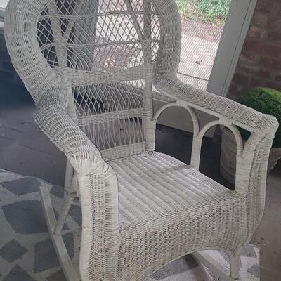 Boho wicker tall rocker