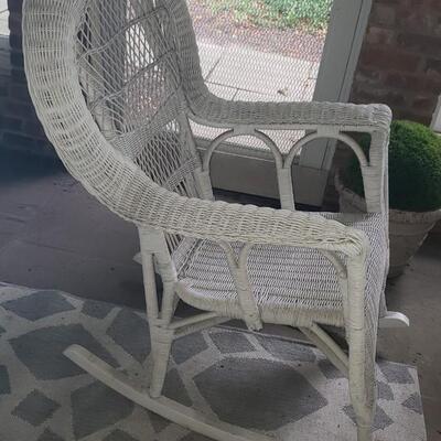 Boho wicker tall rocker