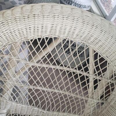 Boho wicker tall rocker