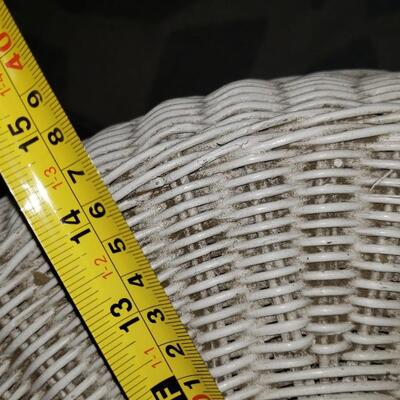 Three wicker side tables