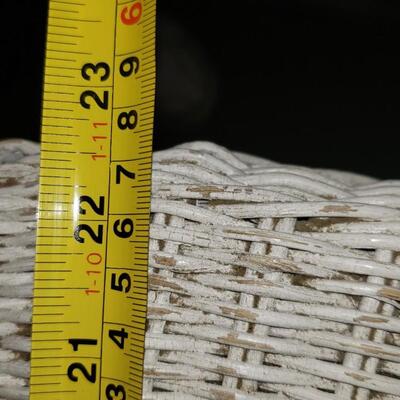 Three wicker side tables