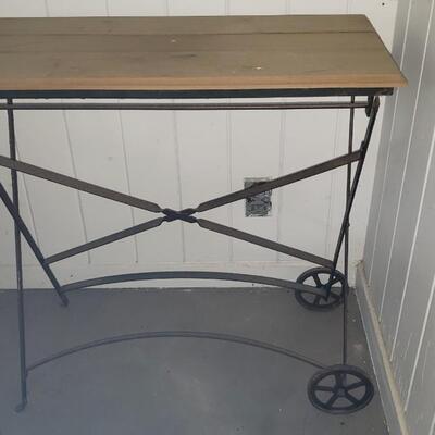 Metal and wood table