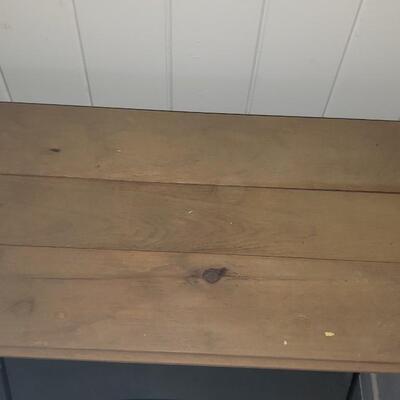 Metal and wood table