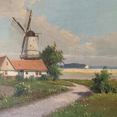 Oil On Canvas Wind Mill