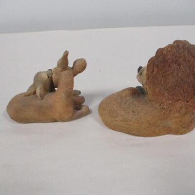 Stone Critters Lion With Lamb & Deer & Fawn