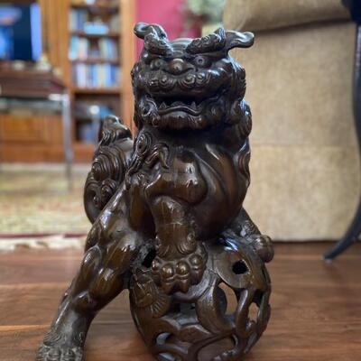 Large Chinese Bronze Foo Dog