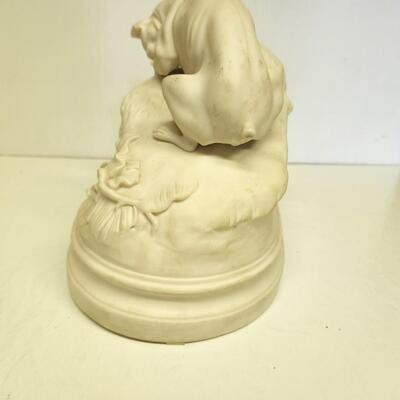 Vintage Parian Dogs Hunting Chasing Prey Figurine