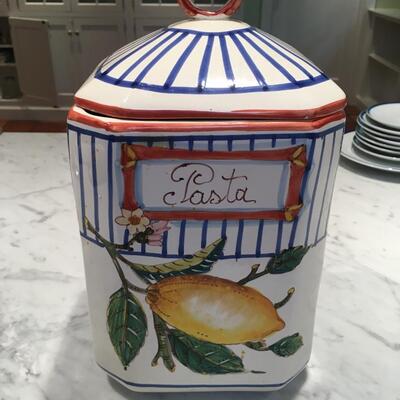Ceramic pasta jar