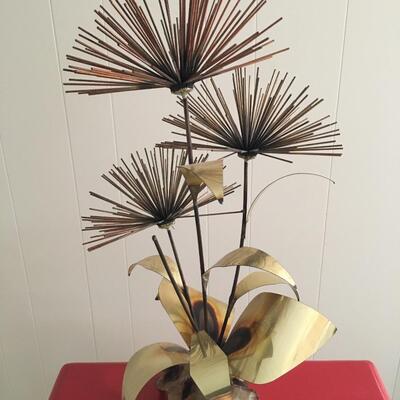 MCM style brass metal pom [om sea urchin and quartz Jere Era