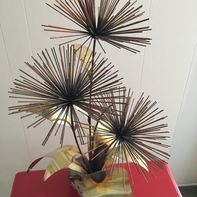MCM style brass metal pom [om sea urchin and quartz Jere Era