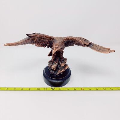 PATRIOTIC AMERICAN BALD EAGLE BRONZE ELECTROPLATED FIGURE
