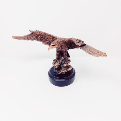 PATRIOTIC AMERICAN BALD EAGLE BRONZE ELECTROPLATED FIGURE