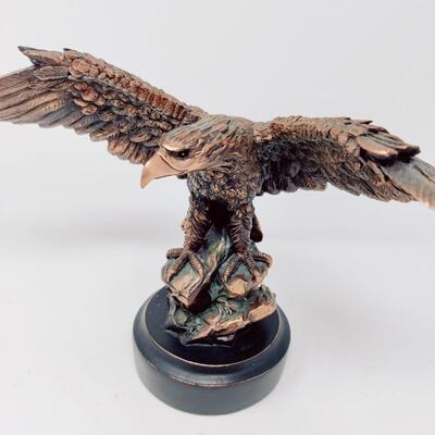 PATRIOTIC AMERICAN BALD EAGLE BRONZE ELECTROPLATED FIGURE
