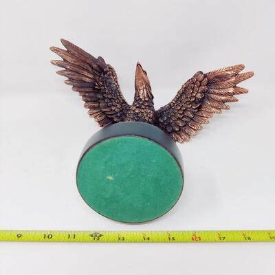 PATRIOTIC AMERICAN BALD EAGLE BRONZE ELECTROPLATED FIGURE