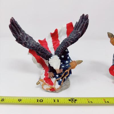 AMERICAN PATRIOTIC EAGLE AND FLAG FIGURES