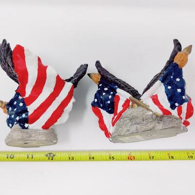 AMERICAN PATRIOTIC EAGLE AND FLAG FIGURES