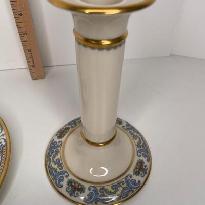 2 pc Lenox candle holder and dish