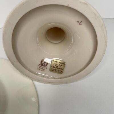 2 pc Lenox candle holder and dish