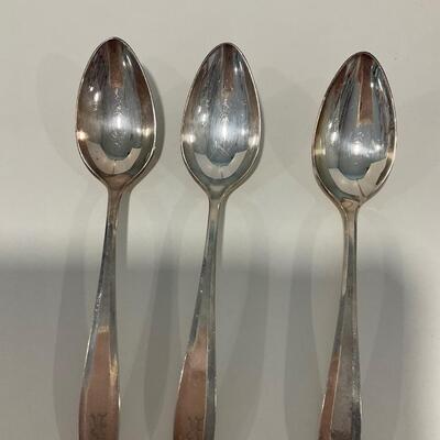 Silver plate tray and 3 spoons
