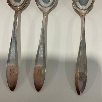 Silver plate tray and 3 spoons