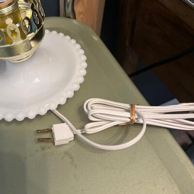 Vintage Milk glass lamp with eagle