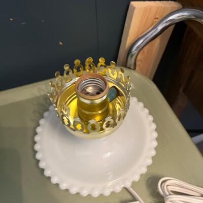 Vintage Milk glass lamp with eagle