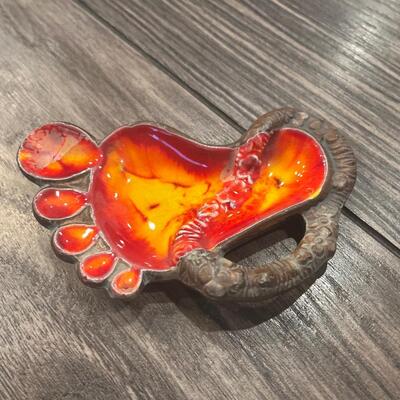 Vintage Mid Century treasure craft trinket tray