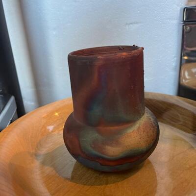 Vintage Raku pottery vase