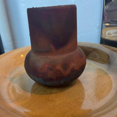 Vintage Raku pottery vase