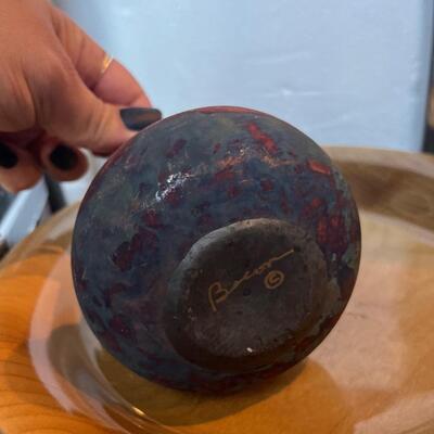 Vintage Raku pottery vase