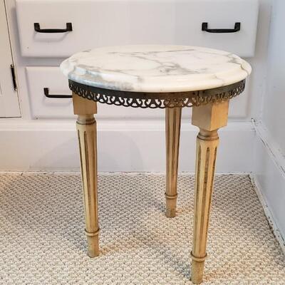 Marble top plant stand or small table