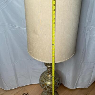 All Brass Antique Tall Lamp with engraved design