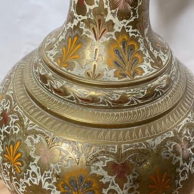 All Brass Antique Tall Lamp with engraved design