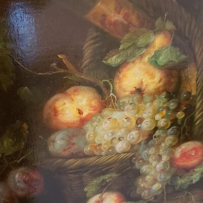Large  still life painting with ornate frame