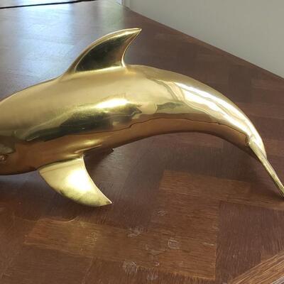 Brass dolphin 22" long