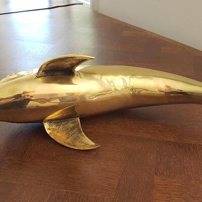 Brass dolphin 22" long